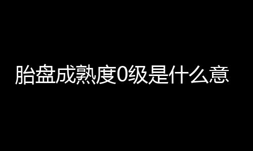 胎盘成熟度0级是什么意思呢